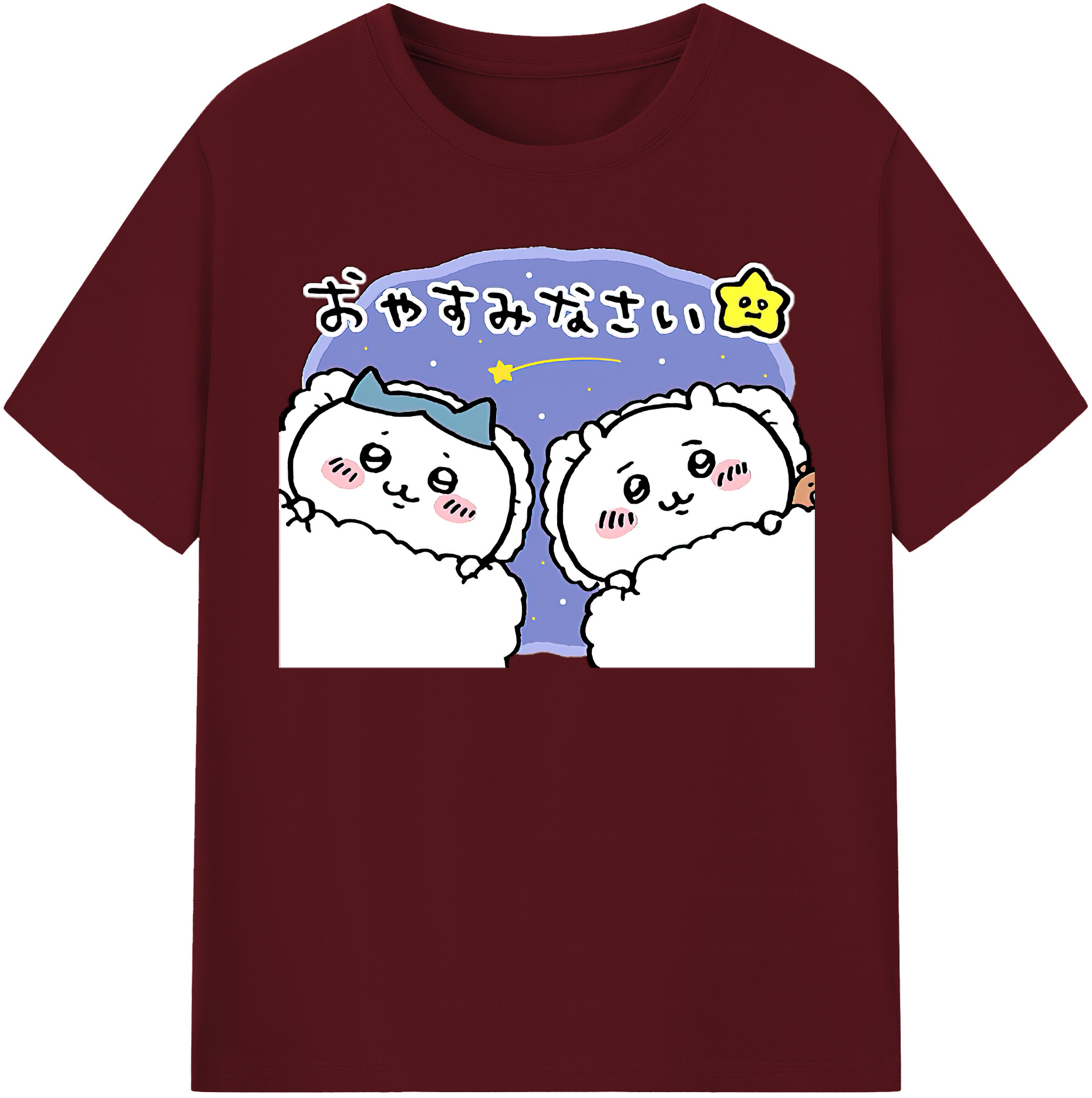 （画像用） ちいかわ ハチワレ Chii-kawa hachiware 綿100％半袖Tシャツ（フロントプリント）
